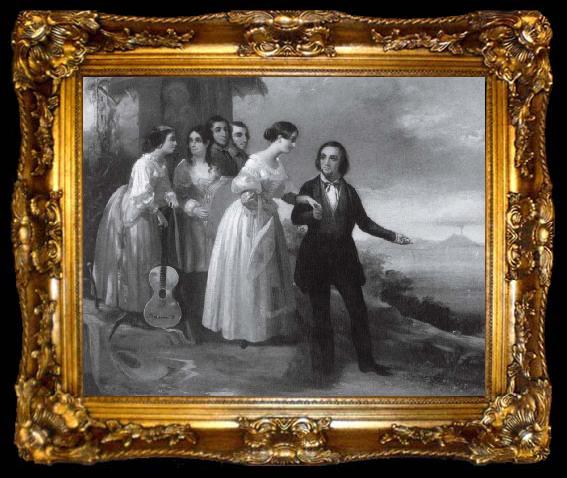 framed  Francis William Edmonds Vesuvius, ta009-2